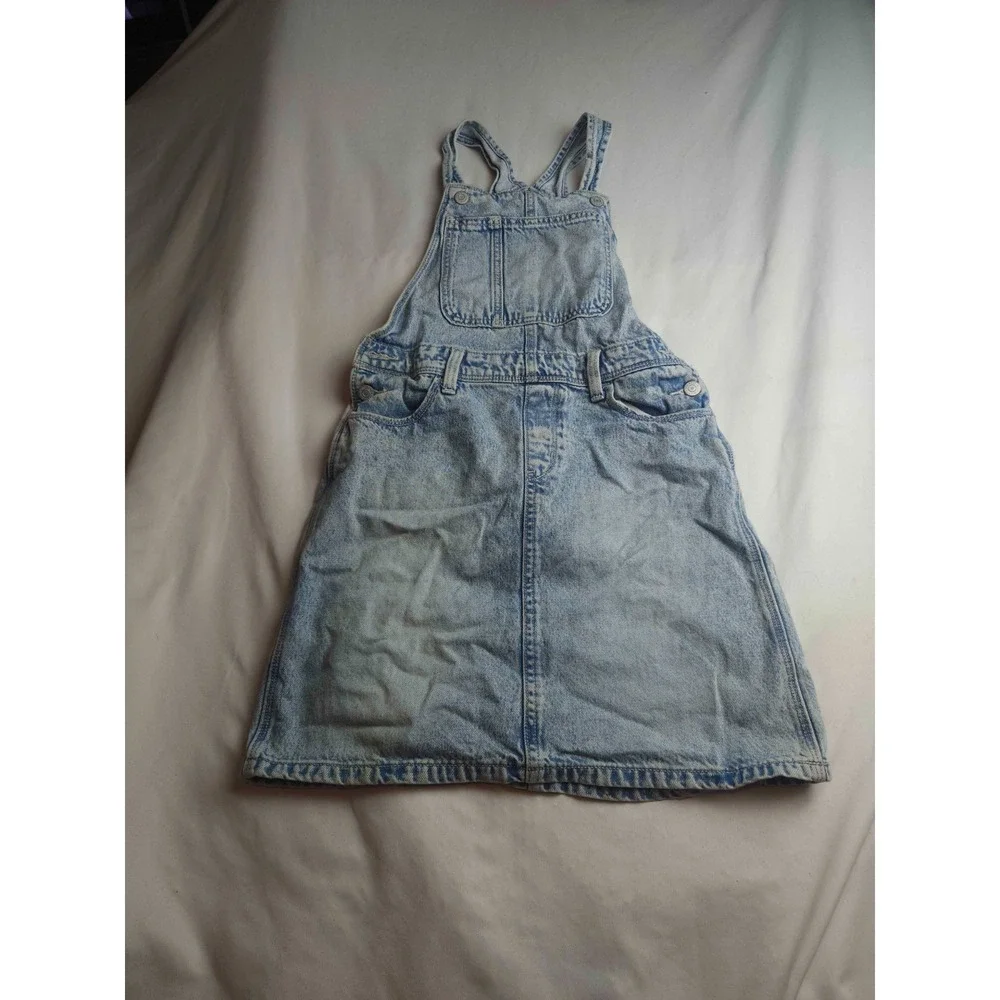 Old Navy Denim Overall Dress Girls Size XL Blue Acid Wash Casual Sleeveless